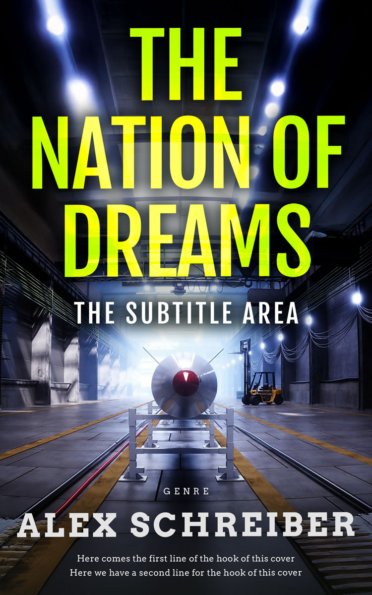 3D mockup of Yellow Green #34211 - Premade Science Fiction Book Cover | BookCoverZone