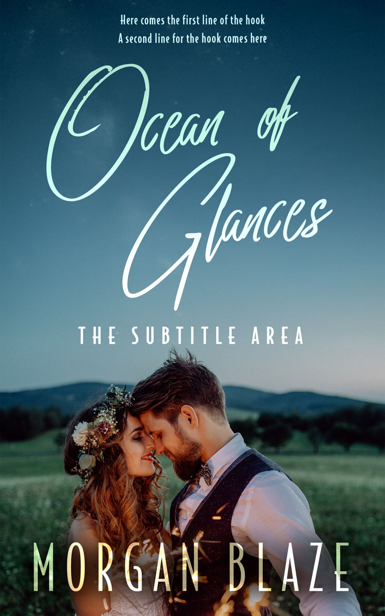 2D view of Premade Romance Book Cover - Blue Bayoux