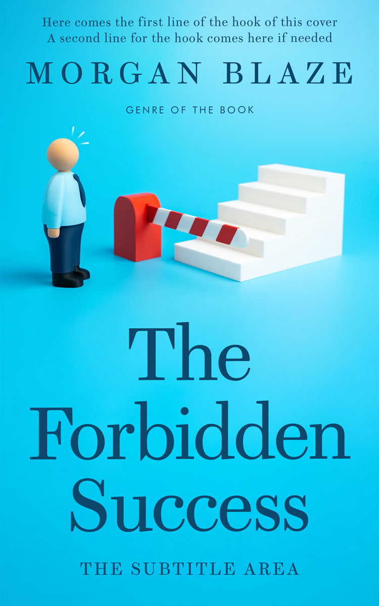 2D view of Premade Self-Improvement & Self-Help Book Cover - Bright Turquoise