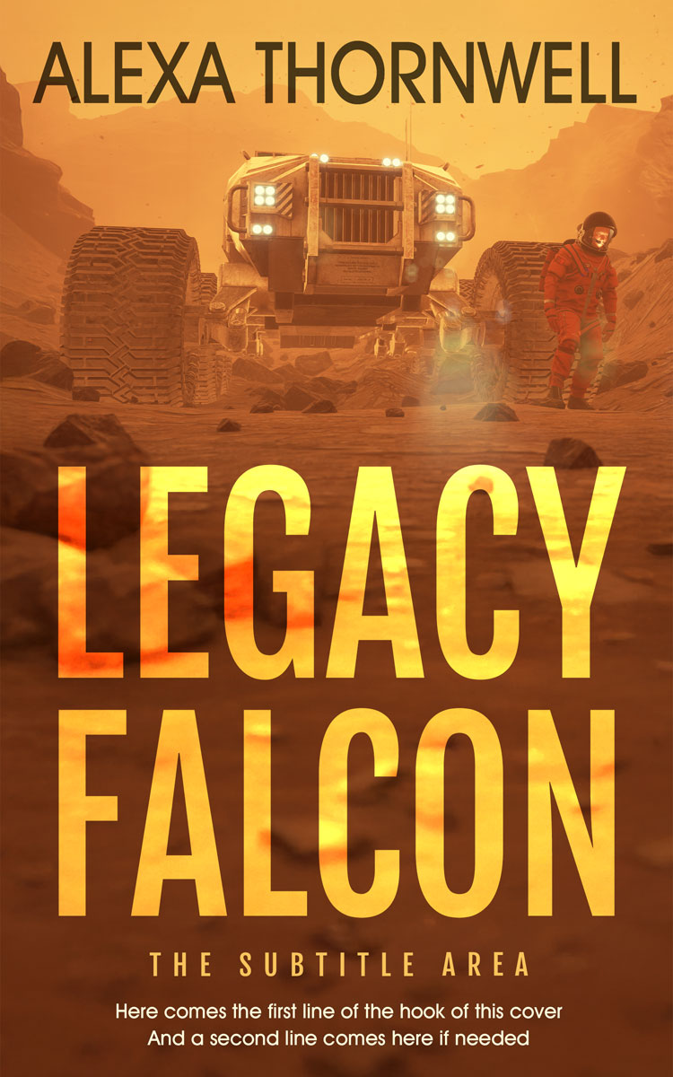 2D view of Premade Science Fiction Book Cover - Walnut