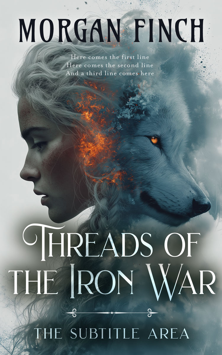 2D view of Premade Fantasy Book Cover - Limed Spruce