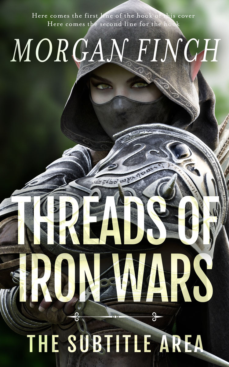 2D view of Premade Fantasy Book Cover - Heavy Metal