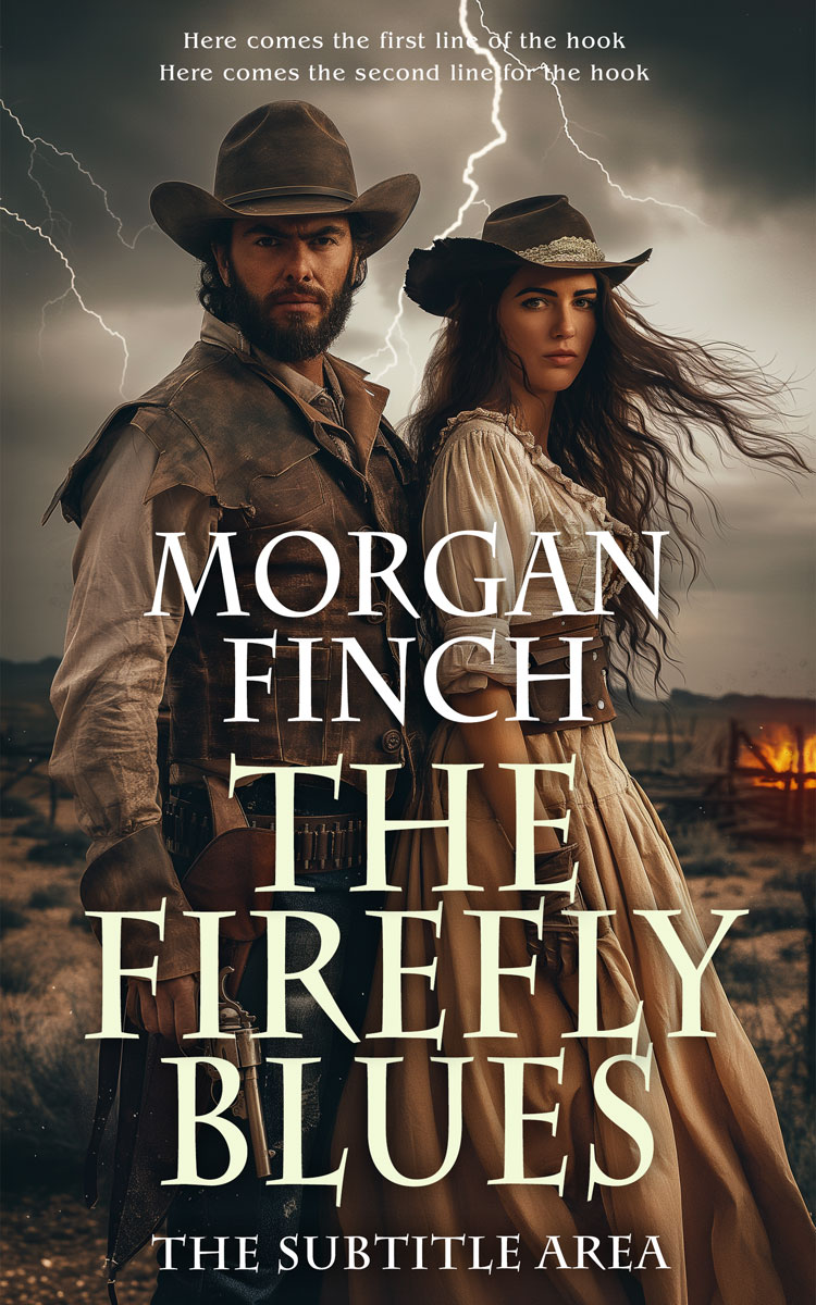 2D view of Premade Western Book Cover - Taupe #36697 | BookCoverZone