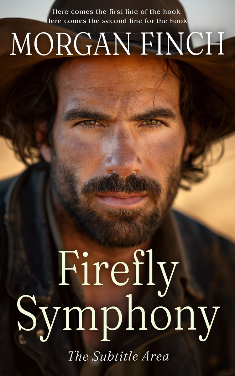 2D view of Premade Western Book Cover - Tan #36699 | BookCoverZone