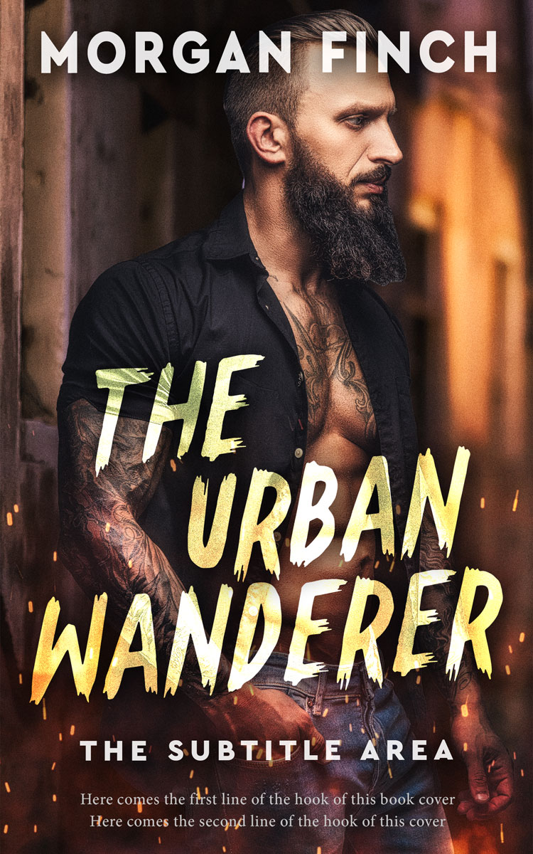2D view of Premade Romance Book Cover - Gold Sand #36897 | BookCoverZone*
