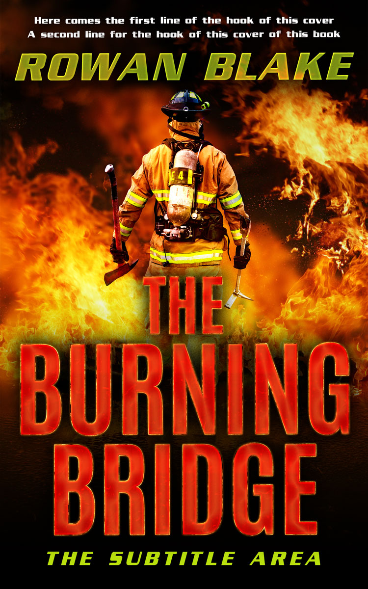 2D view of Premade Action & Adventure Book Cover - Hot Cinnamon #37228 | BookCoverZone*
