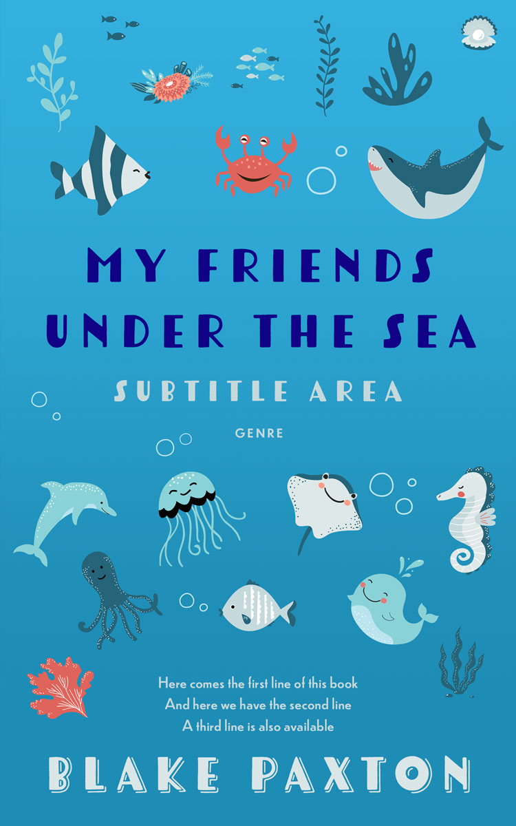 2D view of Curious Blue #50009 - Premade Action & Adventure Book Cover