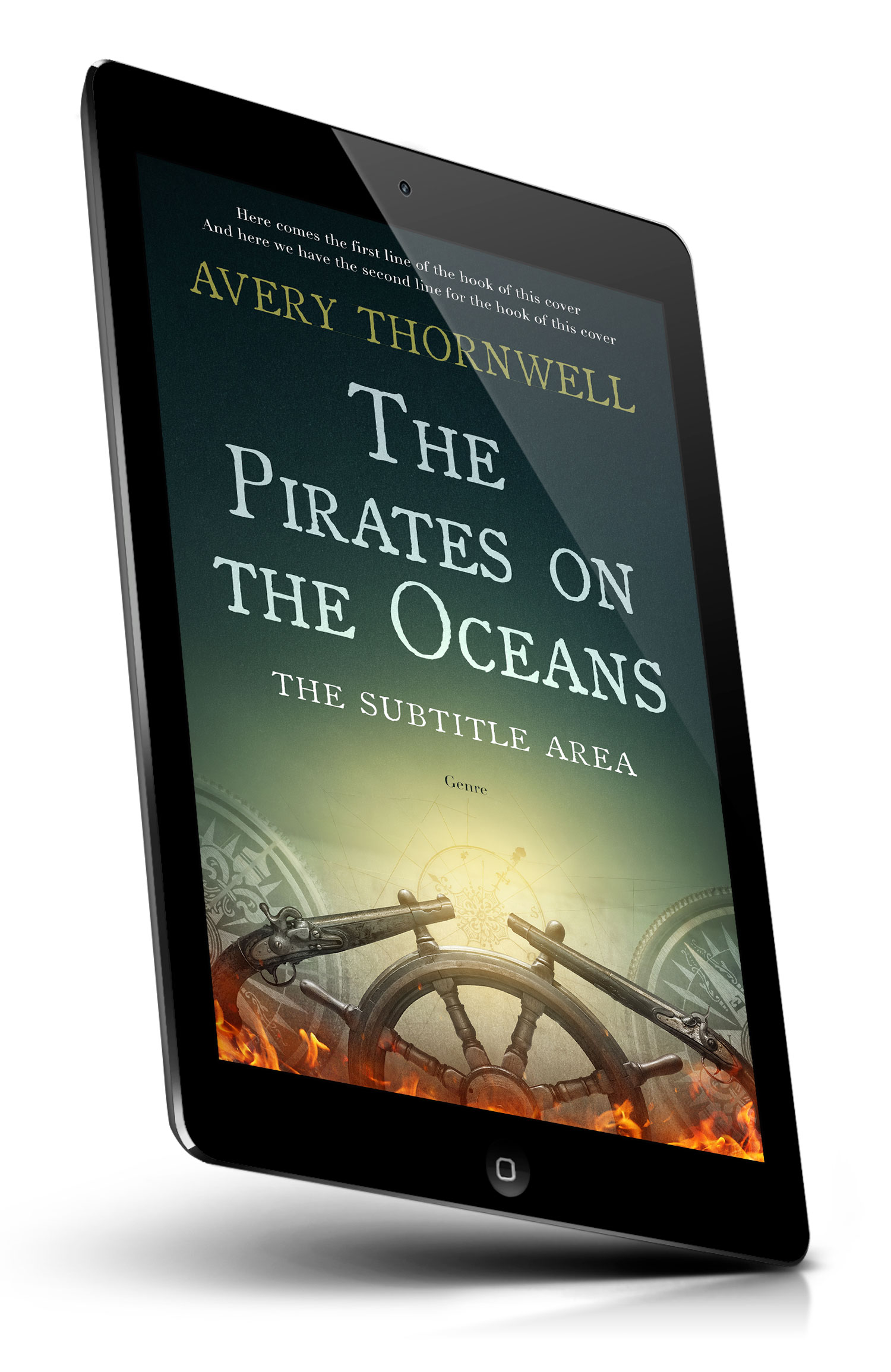 Tablet view of Premade Action & Adventure Book Cover - Outer Space #18120 | BookCoverZone*