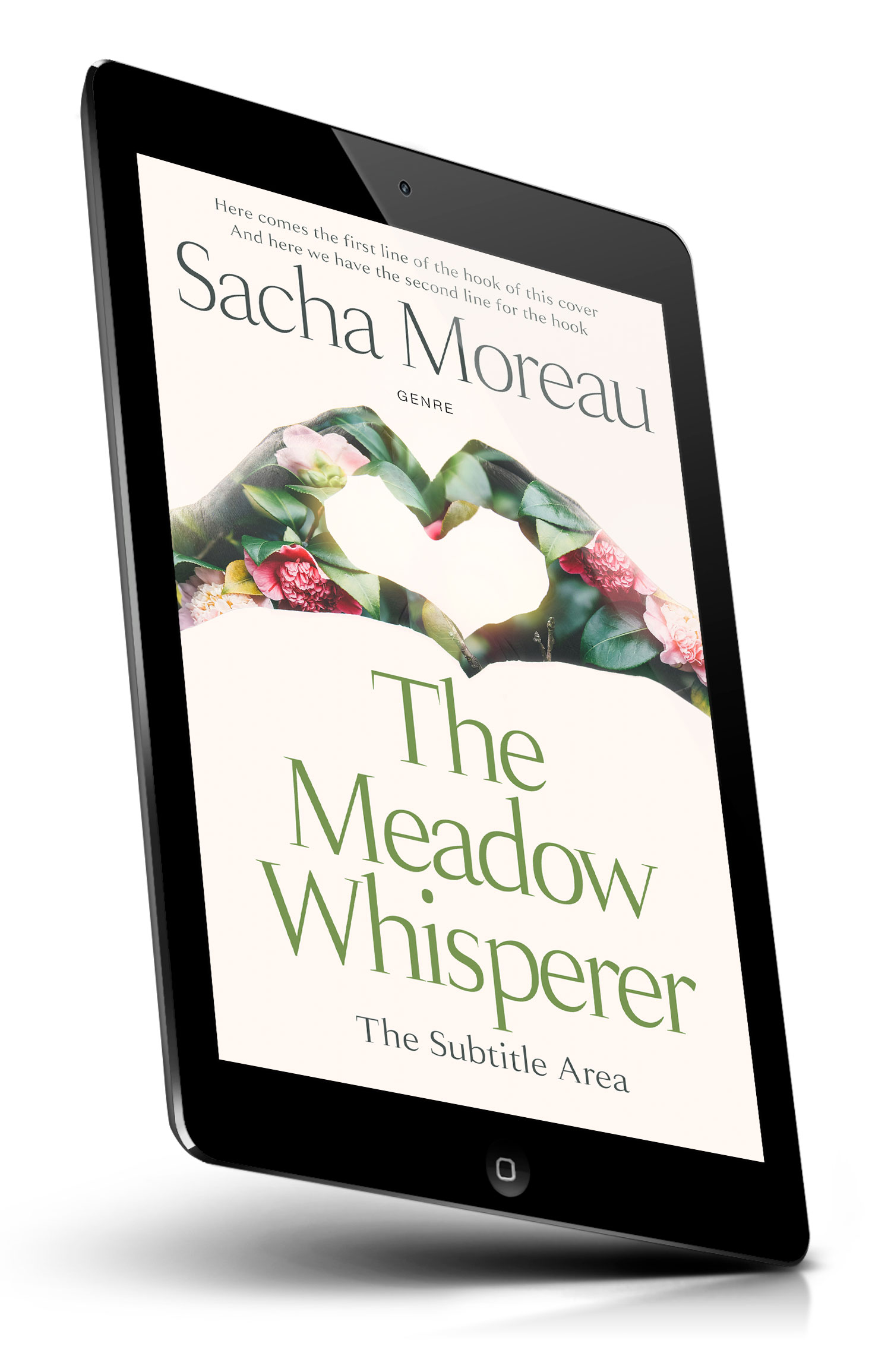 Tablet view of Premade  Book Cover - Ecru White #18412 | BookCoverZone