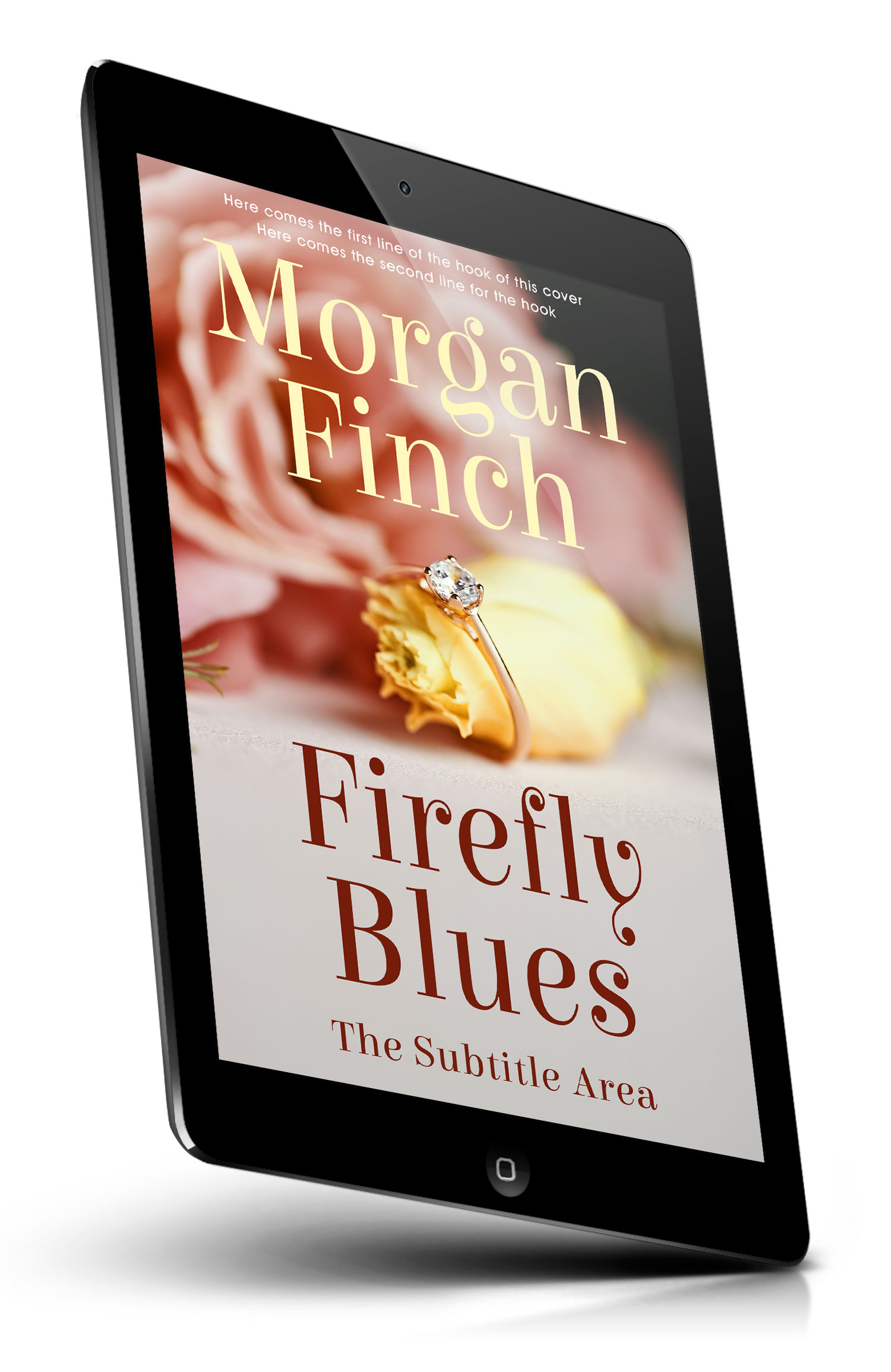Tablet view of Premade Romance Book Cover - Soft Amber #36687 | BookCoverZone