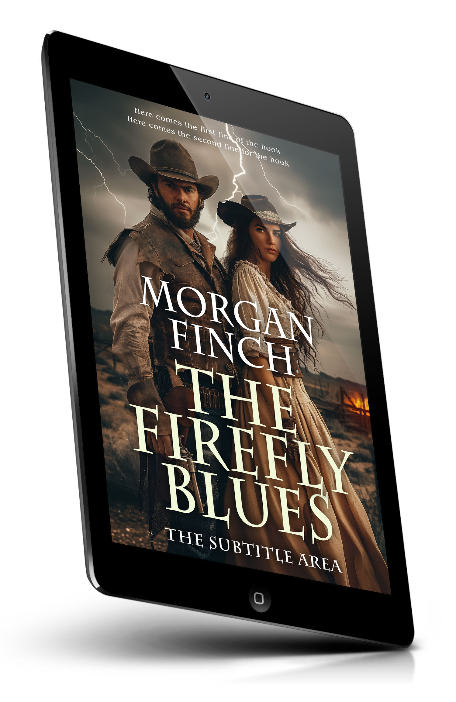 Tablet view of Premade Western Book Cover - Taupe #36697 | BookCoverZone