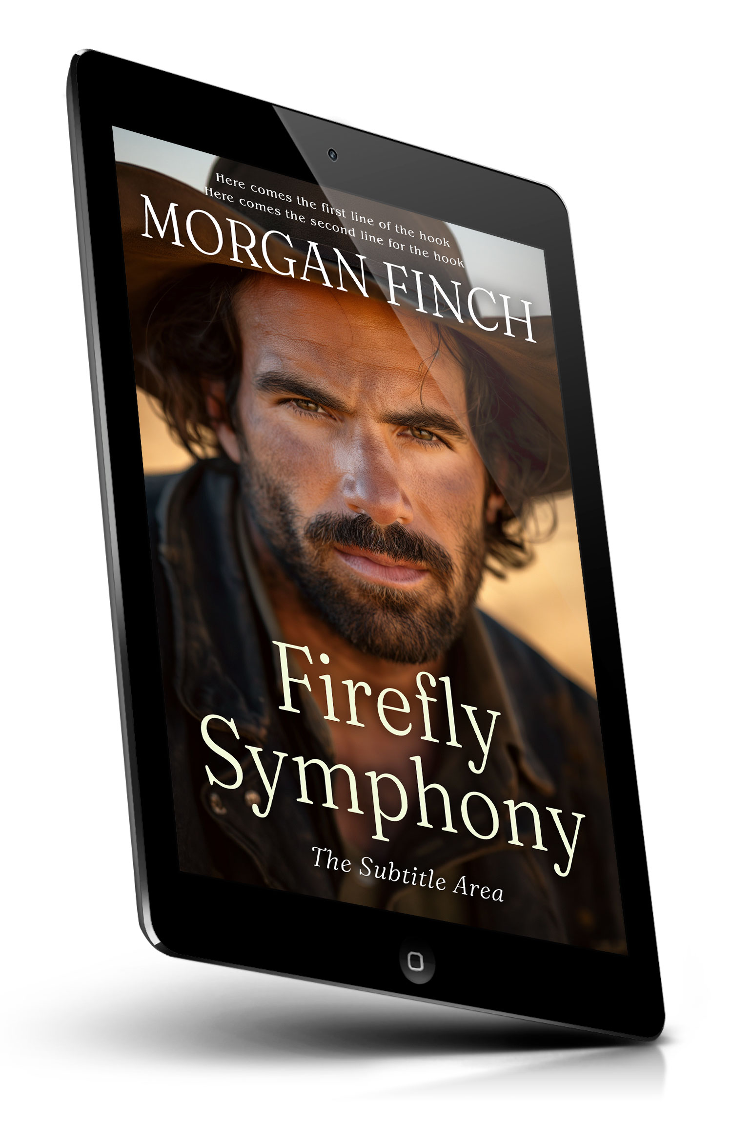 Tablet view of Premade Western Book Cover - Tan #36699 | BookCoverZone