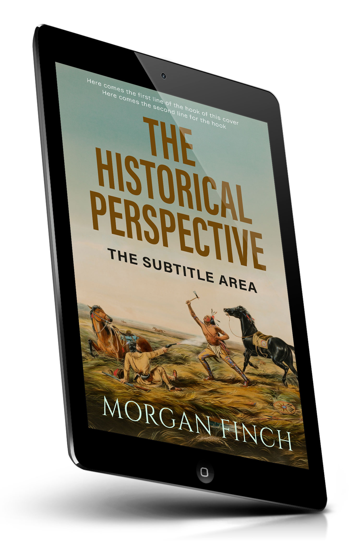 Tablet view of Premade Western Book Cover - Gray Olive #36796 | BookCoverZone*