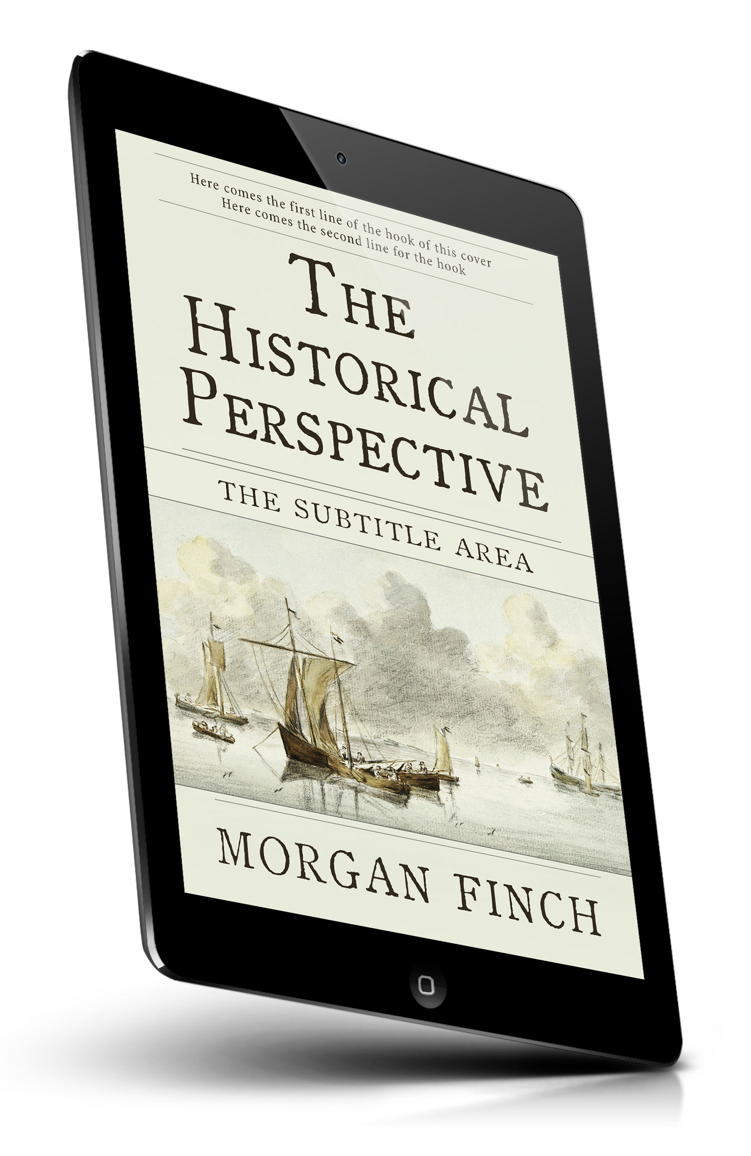 Tablet view of Premade History Book Cover - Satin Linen #36800 | BookCoverZone*