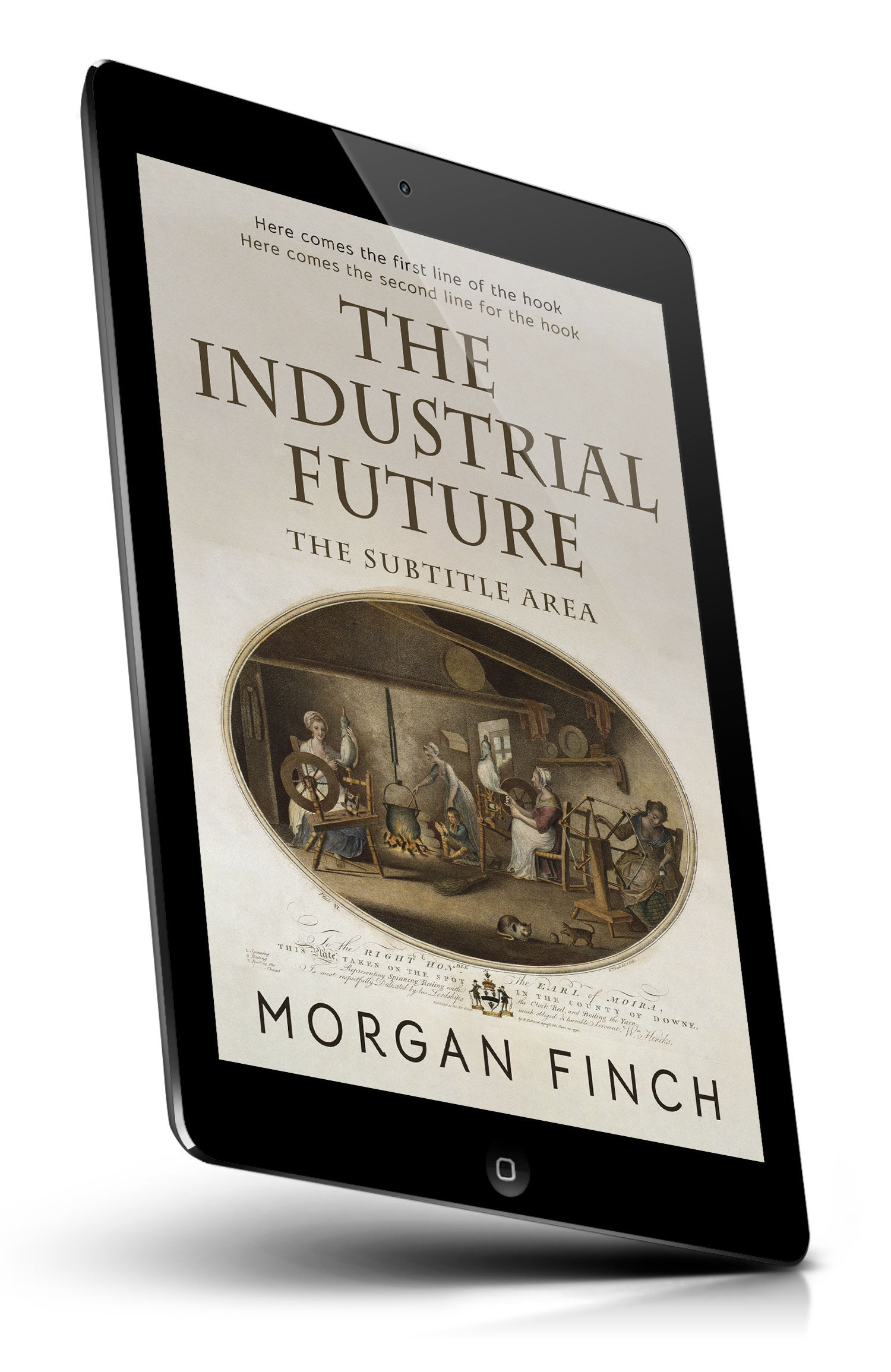 Tablet view of Premade History Book Cover - Swirl #36824 | BookCoverZone