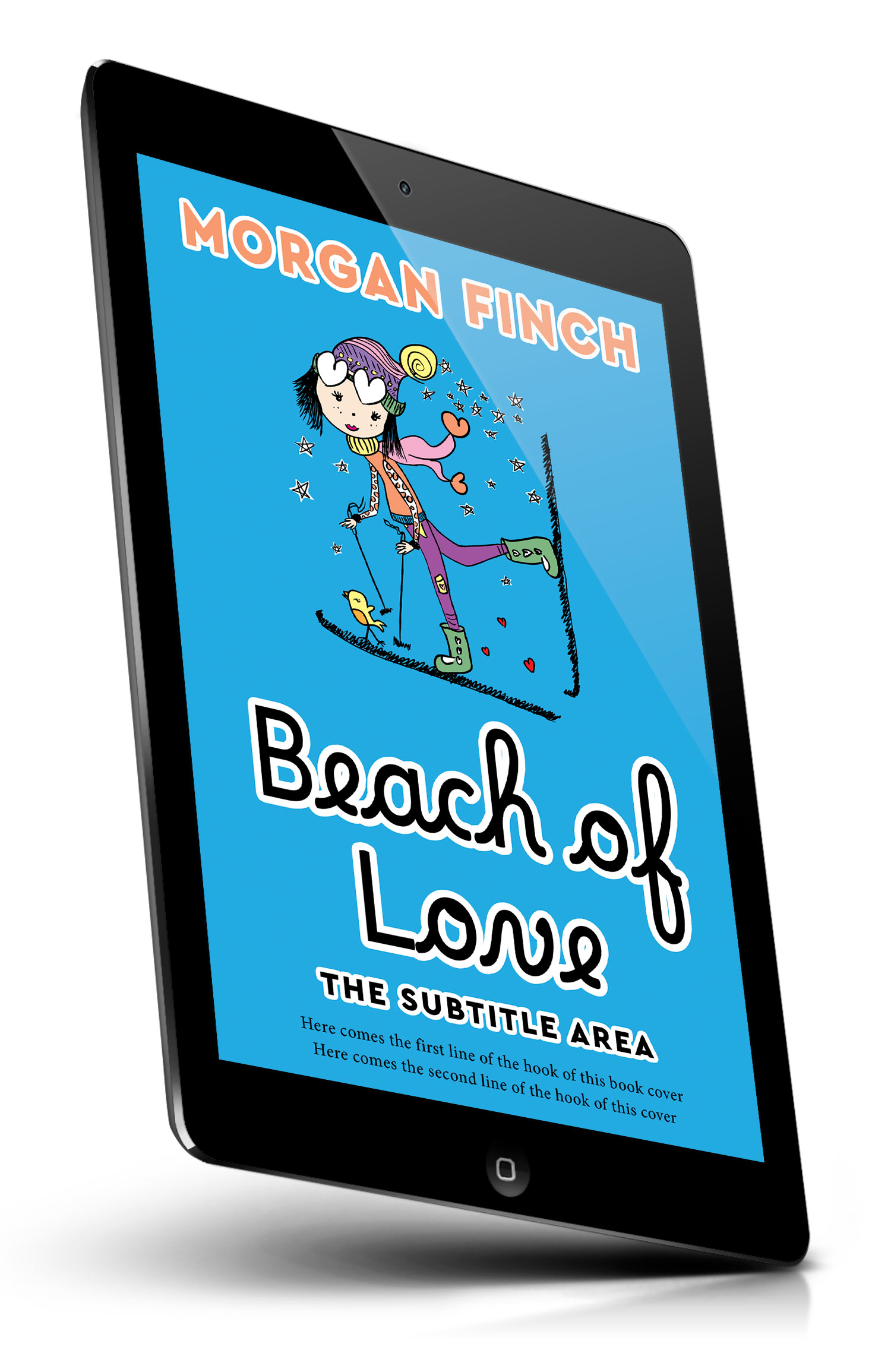Tablet view of Premade Children's Book Cover - Curious Blue #36853 | BookCoverZone*
