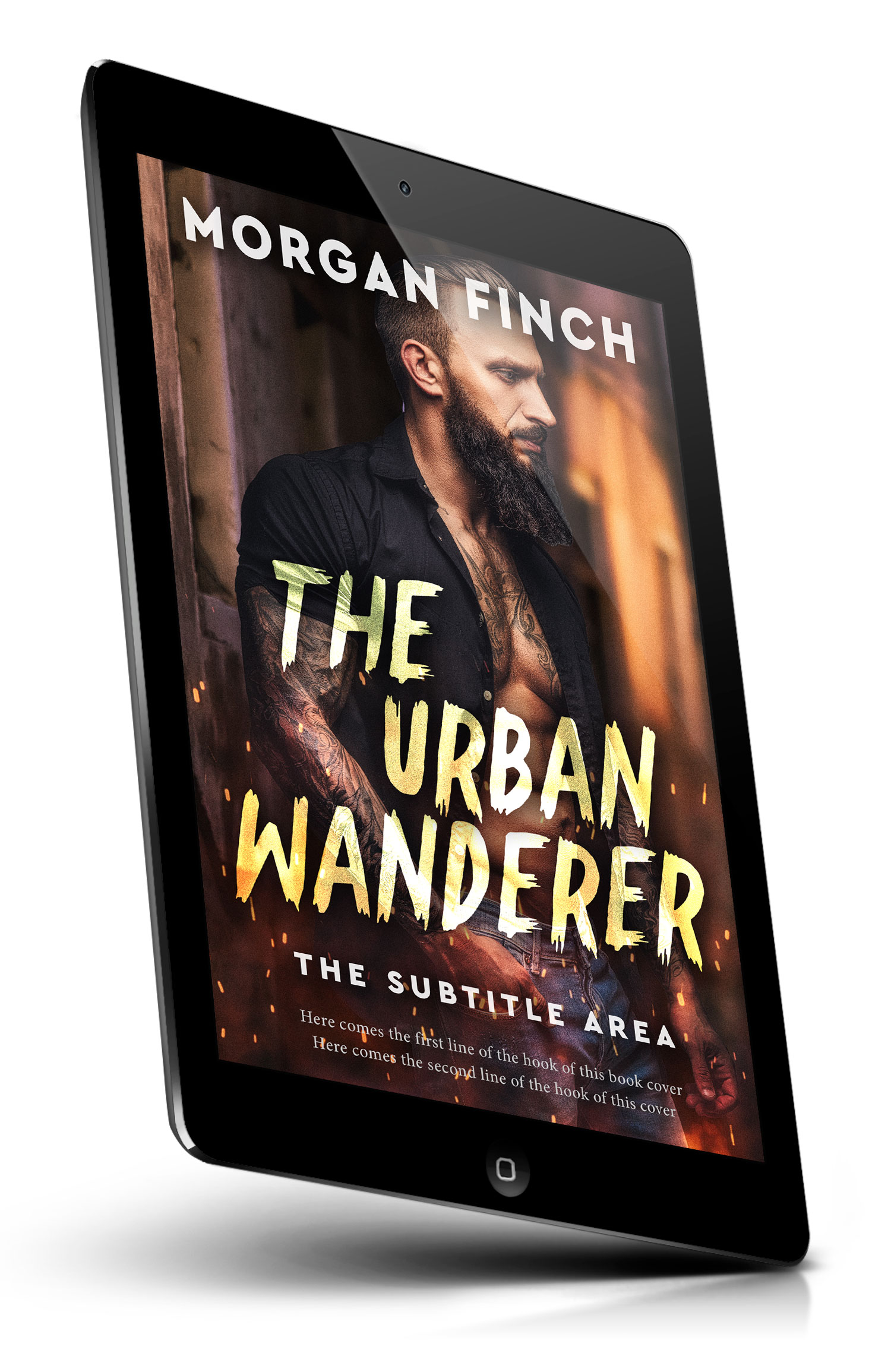 Tablet view of Premade Romance Book Cover - Gold Sand #36897 | BookCoverZone*