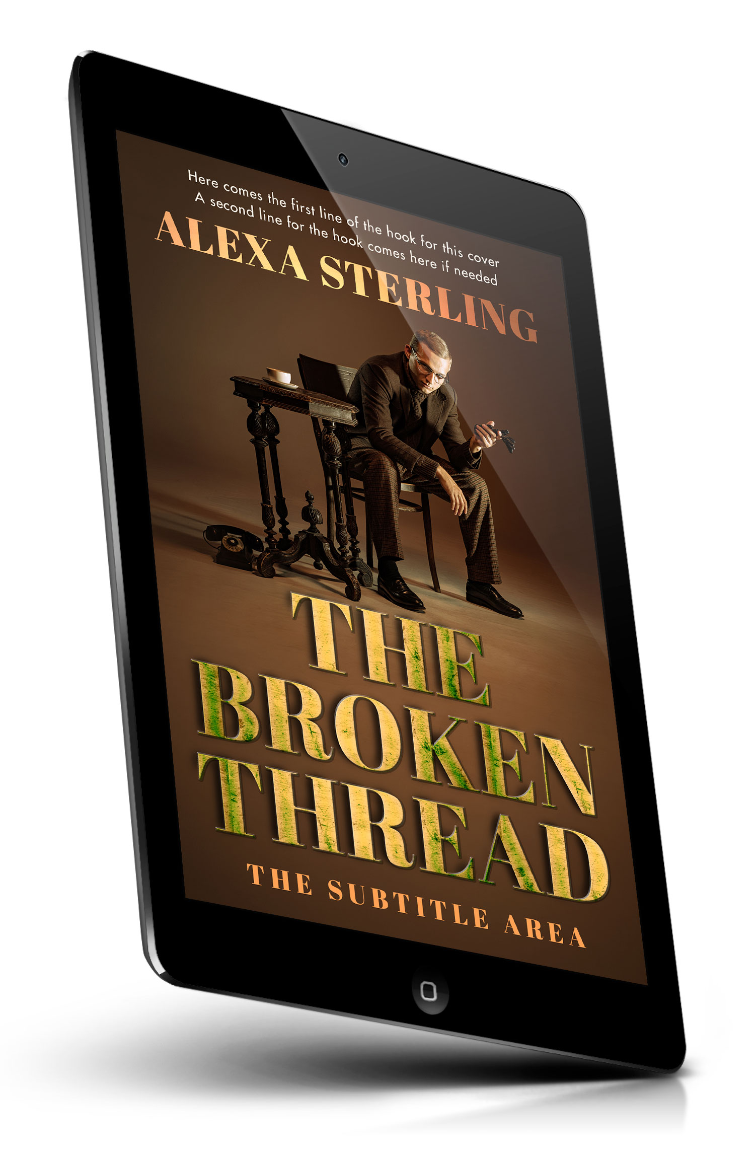 Tablet view of Premade Mystery & Thriller & Suspense Book Cover - Metallic Bronze #36957 | BookCoverZone*