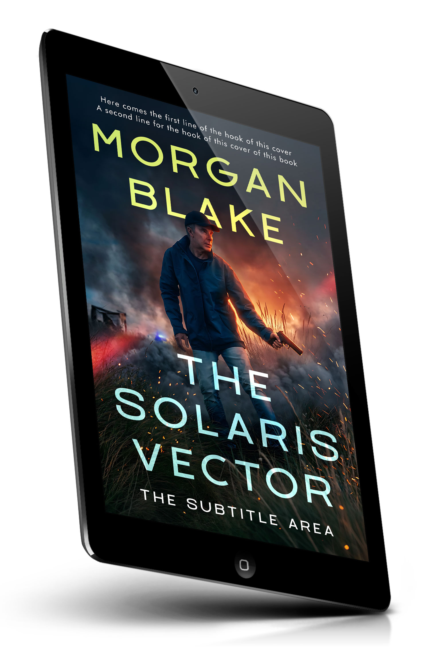 Tablet view of Premade Mystery & Thriller & Suspense Book Cover - Shark #37300 | BookCoverZone