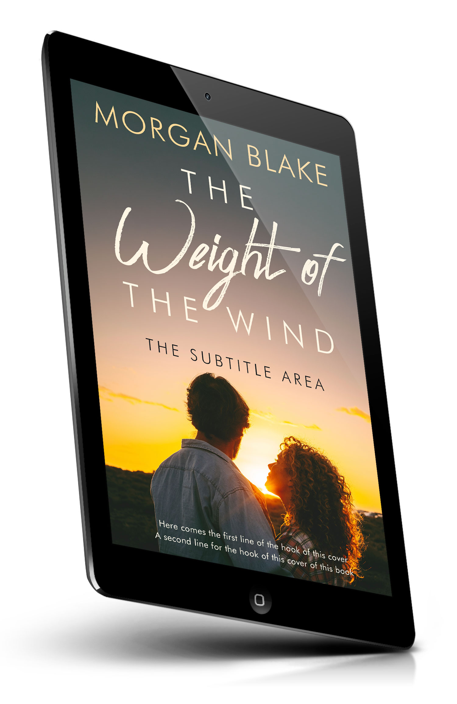 Tablet view of Premade Romance Book Cover - Fuscous Gray #37357 | BookCoverZone