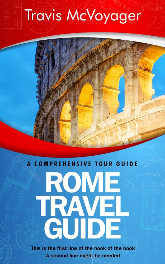 Front view of Red Damask #0074 - Premade Travel Book Cover | BookCoverZone