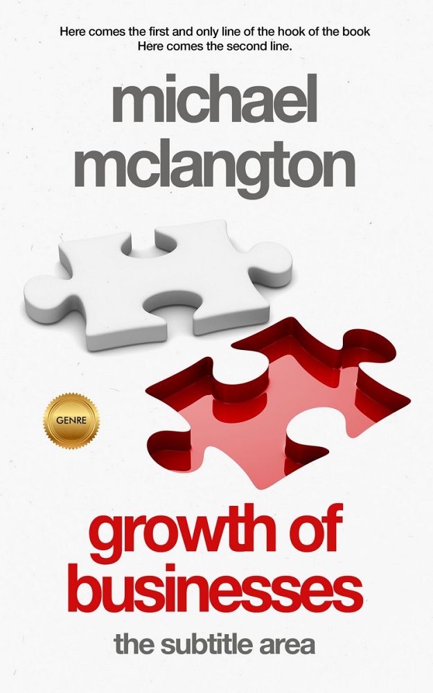 Front view of Hint Of Red #1363 - Premade Business Book Cover | BookCoverZone