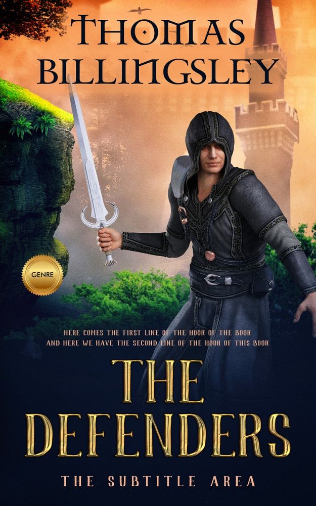 Front view of Harvest Gold #3827 - Premade Fantasy Book Cover | BookCoverZone