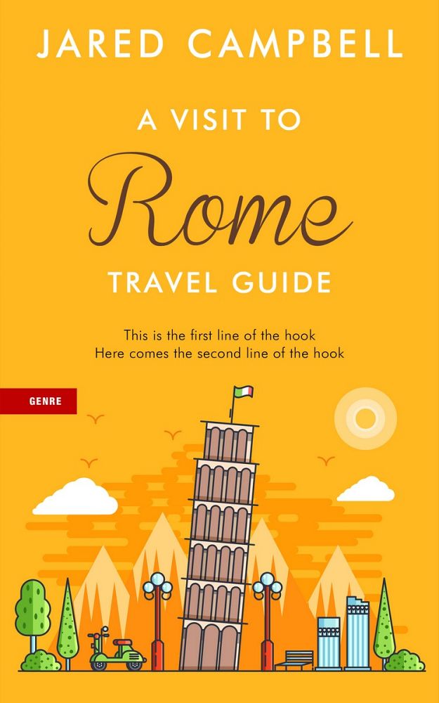 Front view of Lightning Yellow #5462 - Premade Travel Book Cover | BookCoverZone