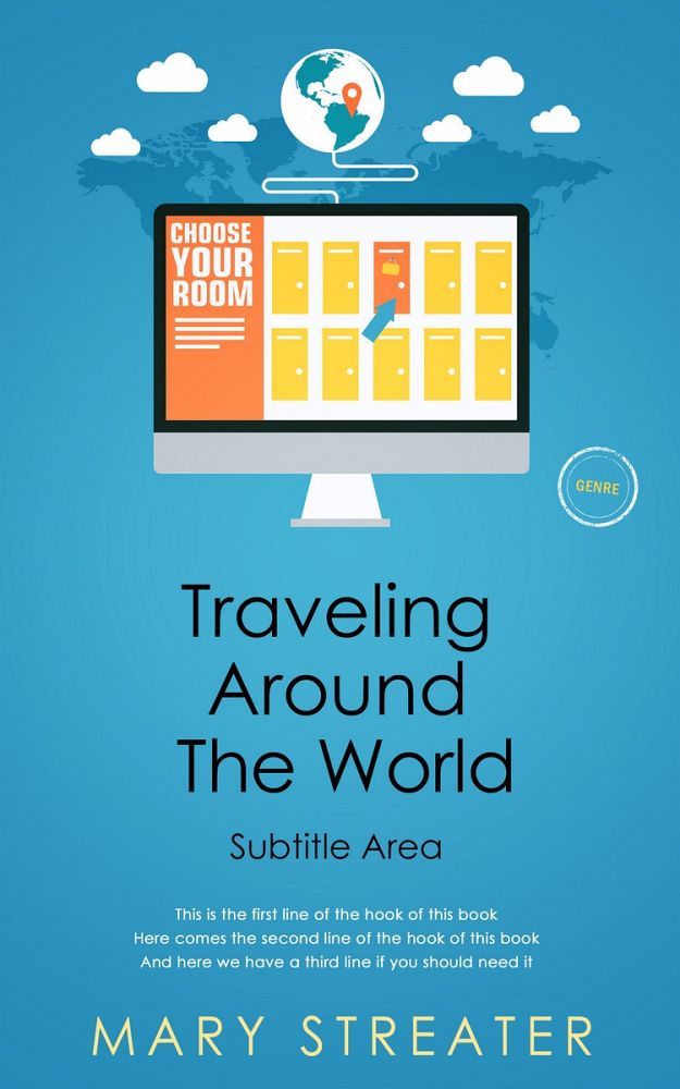 Front view of Pelorous #5504 - Premade Travel Book Cover | BookCoverZone