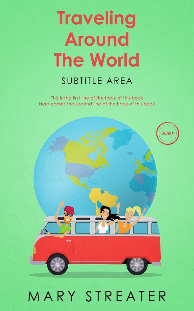 Front view of Algae Green #5509 - Premade Travel Book Cover | BookCoverZone