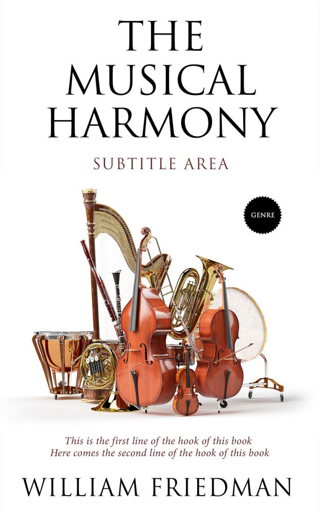 Front view of Wafer #5538 - Premade Music Book Cover | BookCoverZone