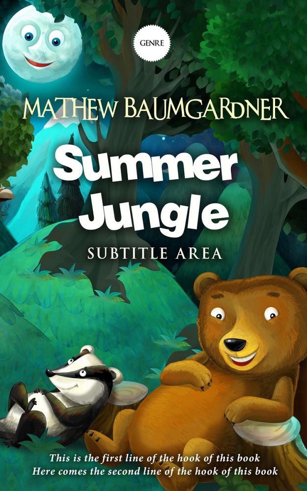 Front view of Green Kelp #5769 - Premade Children Book Cover | BookCoverZone