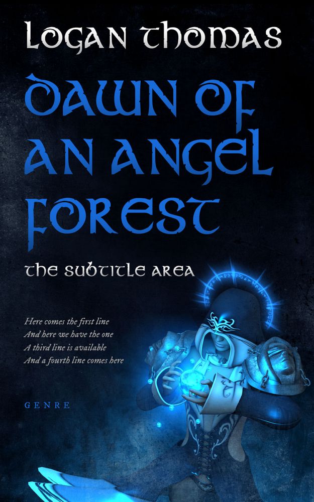 Front view of Ebony #6256 - Premade Fantasy Book Cover | BookCoverZone