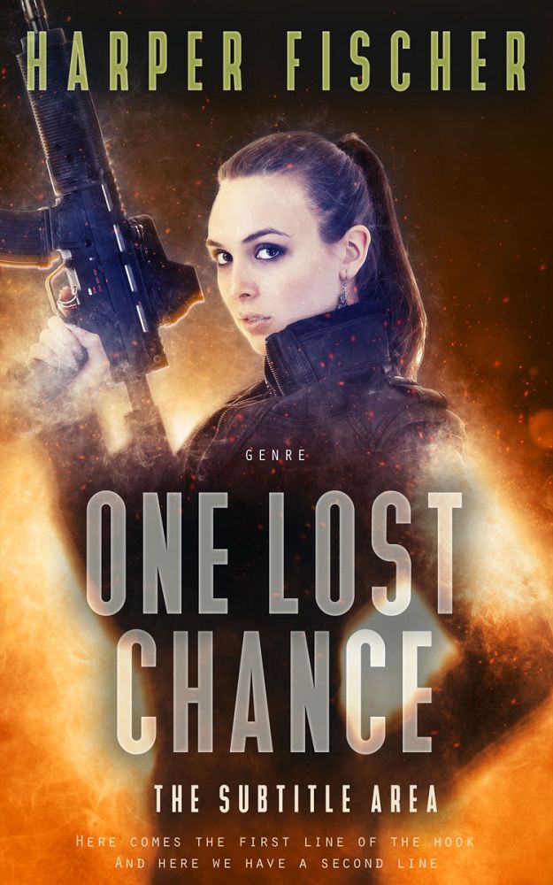 Front view of Harvest Gold #7067 - Premade Action & Adventure Book Cover | BookCoverZone