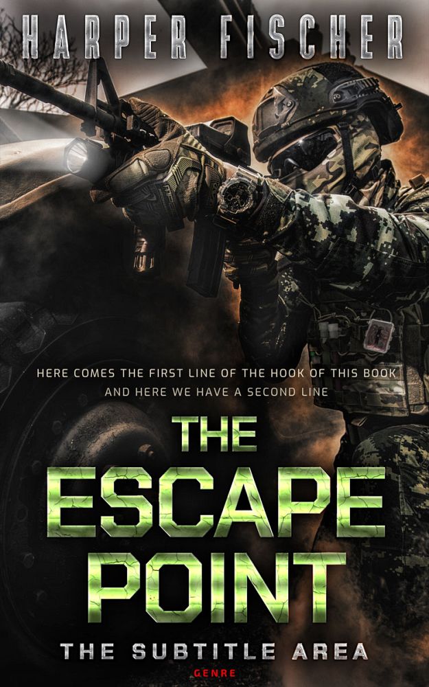 Front view of Cod Gray #7101 - Premade Action & Adventure Book Cover | BookCoverZone
