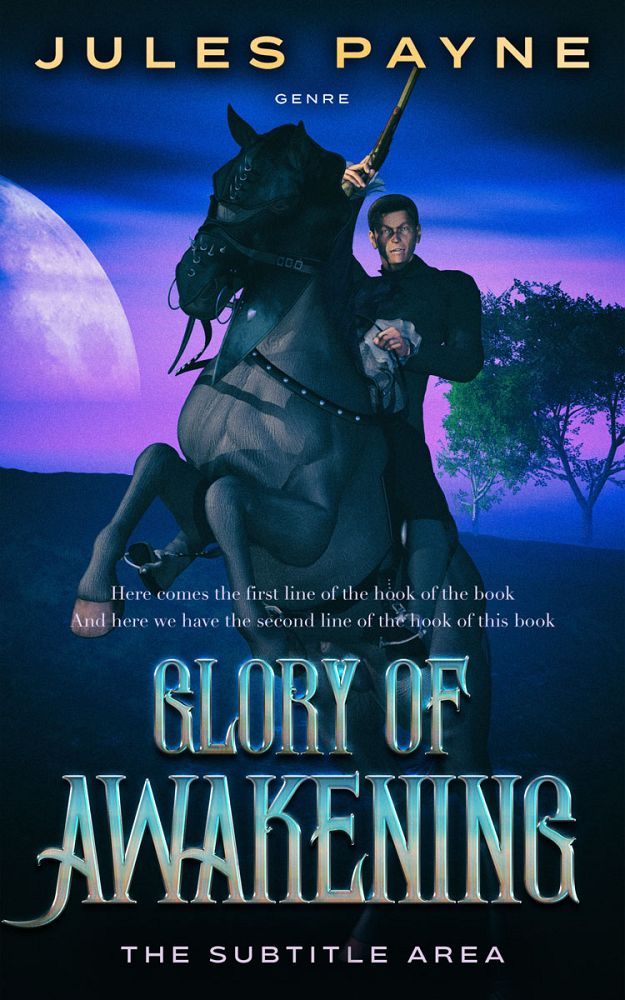 Front view of Black Pearl #7962 - Premade Fantasy Book Cover | BookCoverZone
