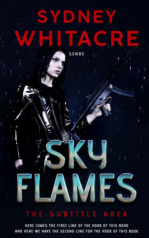 Front view of Ebony #8068 - Premade Action & Adventure Book Cover | BookCoverZone