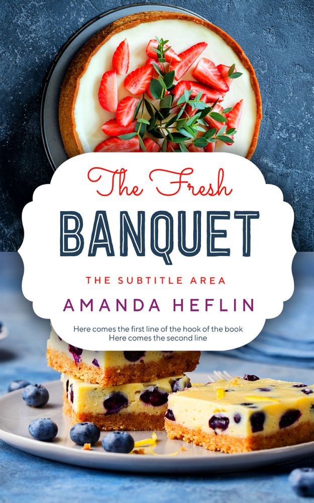 Front view of Oxford Blue #10486 - Premade Cookbooks & Food & Wine Book Cover | BookCoverZone