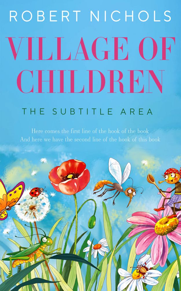 Front view of Turquoise Blue #10797 - Premade Children Book Cover | BookCoverZone