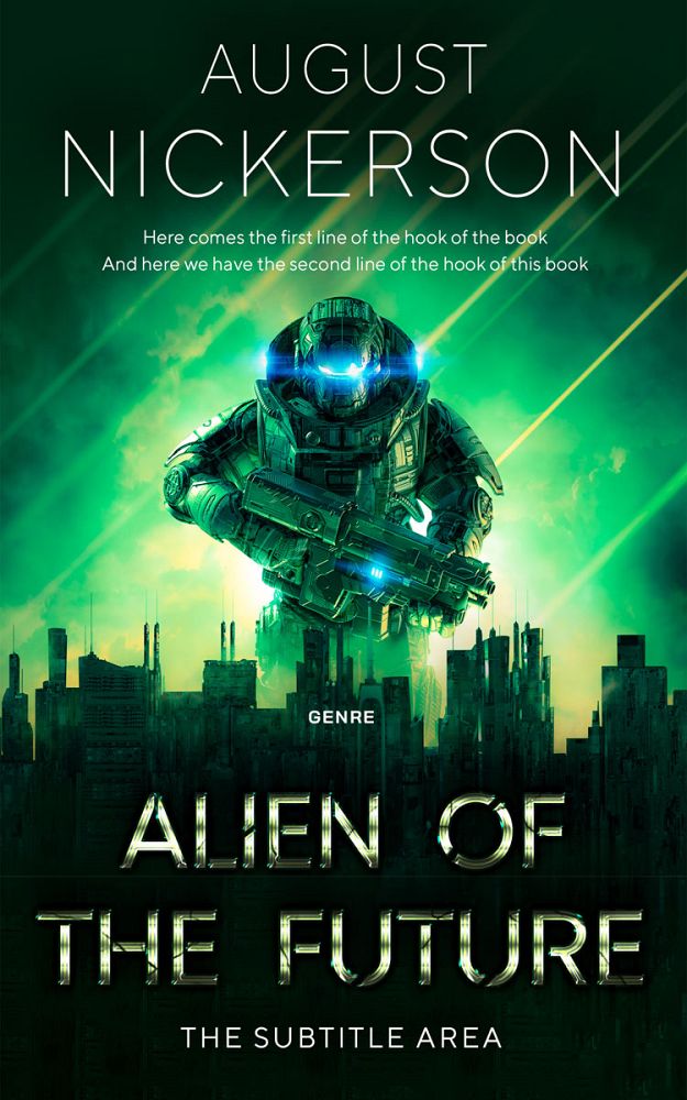 Front view of Bottle Green #12373 - Premade Science Fiction Book Cover | BookCoverZone