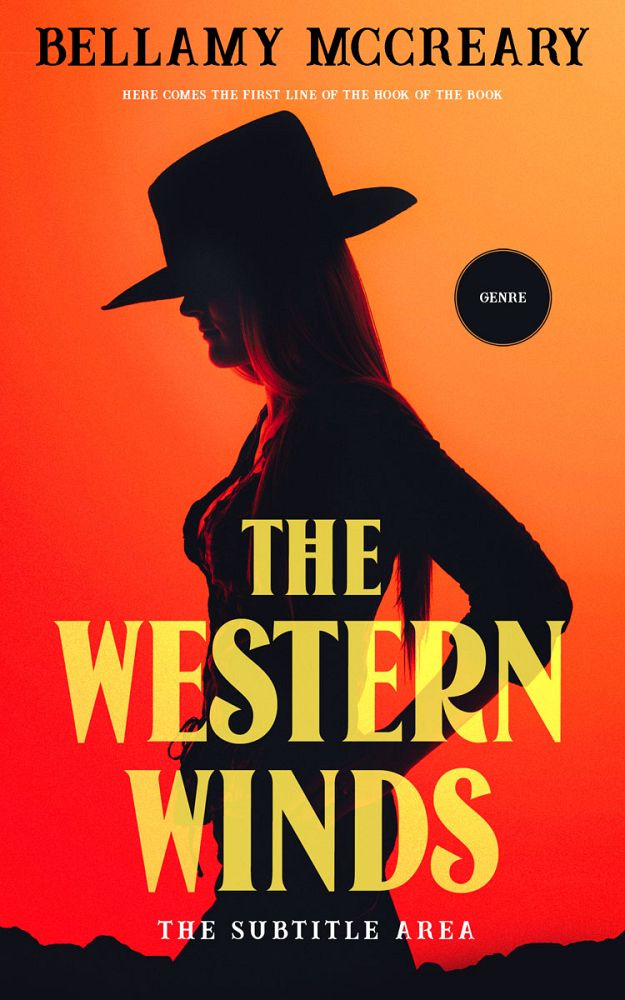 Front view of Flamingo #12923 - Premade Western Book Cover | BookCoverZone