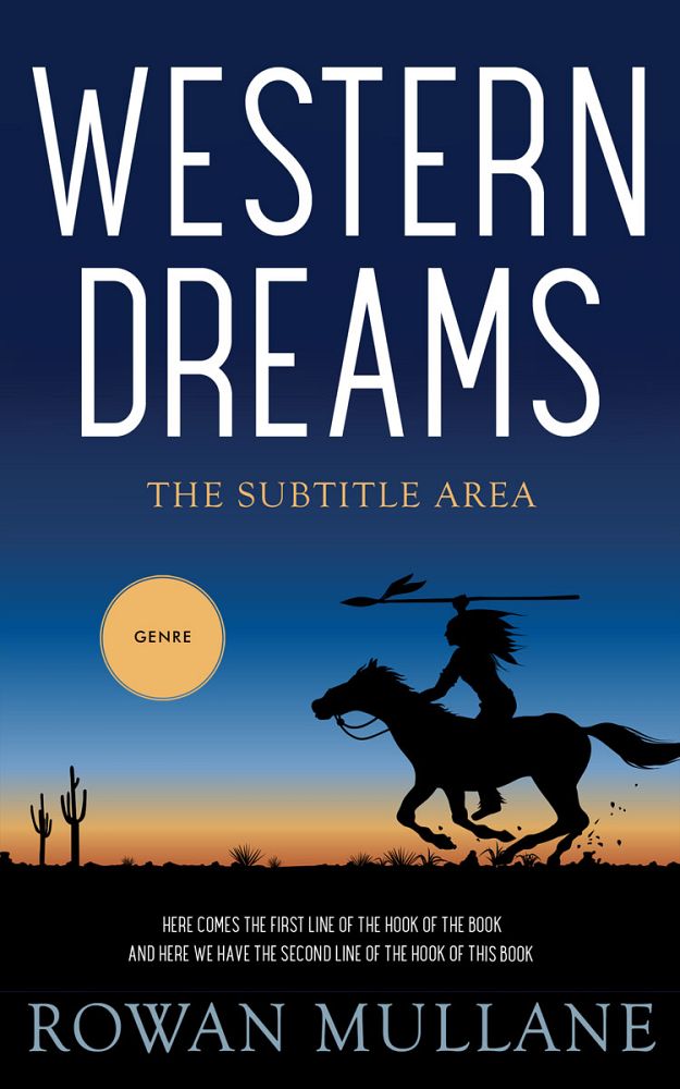 Front view of Blue Zodiac #13277 - Premade Western Book Cover | BookCoverZone