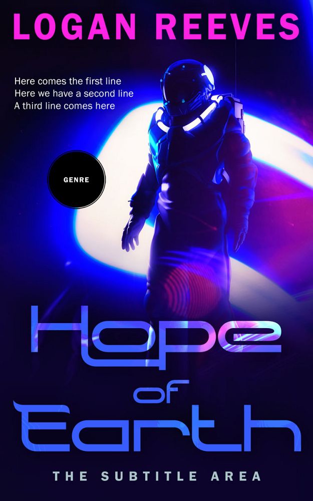 Front view of Black #14330 - Premade Science Fiction Book Cover | BookCoverZone