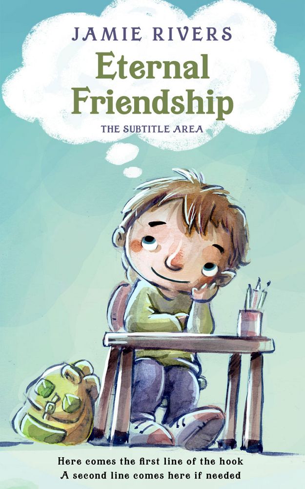 Front view of Paris White #16075 - Premade Children Book Cover | BookCoverZone