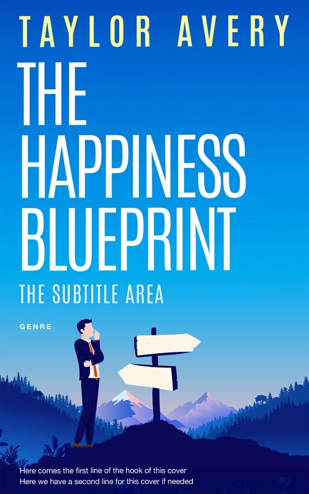 Front view of Curious Blue #17008 - Premade Self-Improvement & Self-Help Book Cover | BookCoverZone