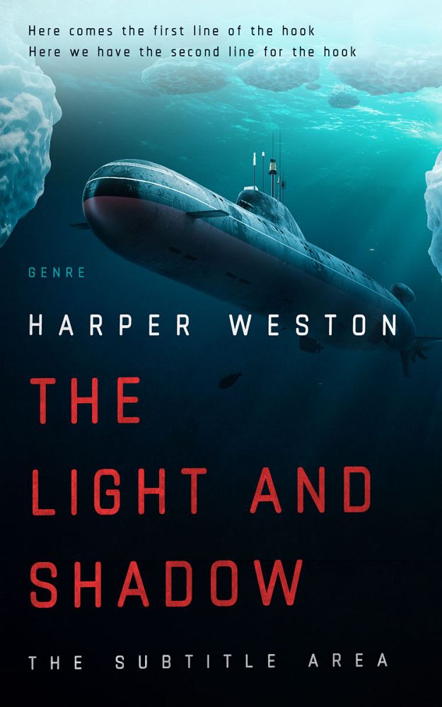 Front view of Submarine #23614 - Premade Action & Adventure Book Cover | BookCoverZone