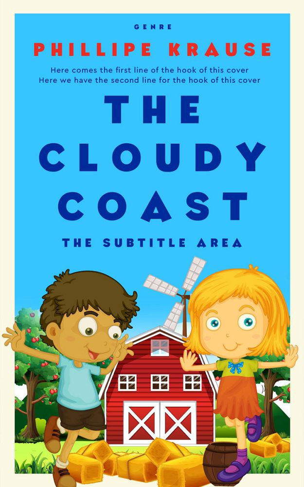 Front view of Dodger Blue #25259 - Premade Children Book Cover | BookCoverZone