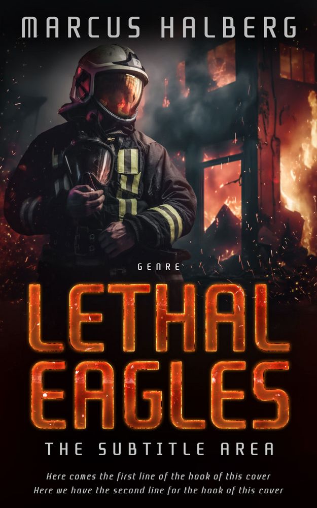 Front view of Cod Gray #27322 - Premade Action & Adventure Book Cover | BookCoverZone