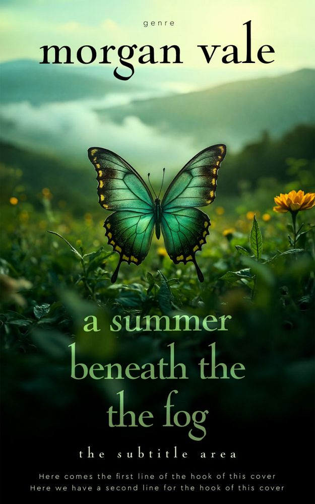 Front view of Tea Green #33739 - Premade Poetry Book Cover | BookCoverZone