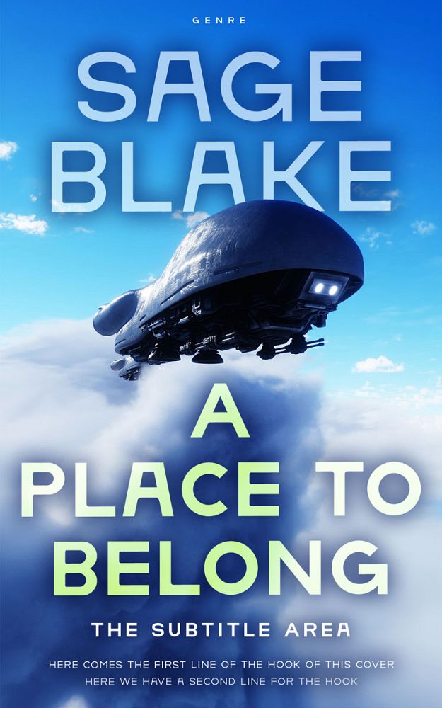 Front view of Azure #34178 - Premade Science Fiction Book Cover | BookCoverZone
